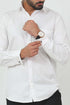 Veshbhoshaa Bluebird Men'S White Cufflink Formal Shirt